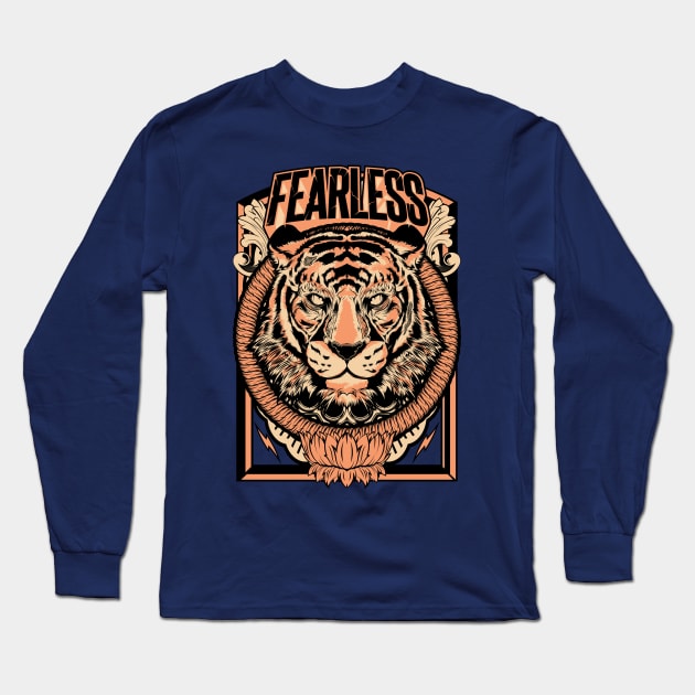 Fearless Tiger Long Sleeve T-Shirt by coldfireink